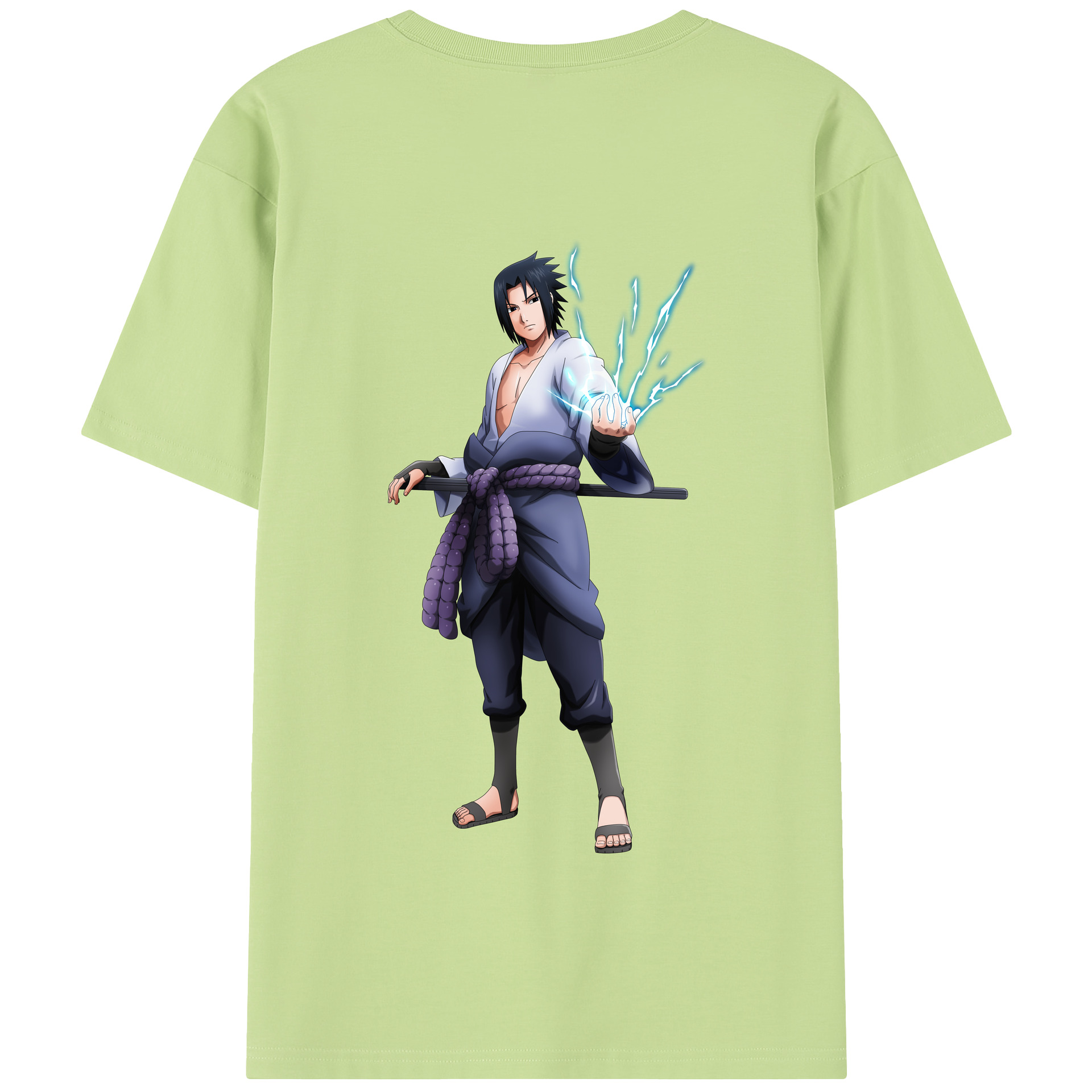 （画像用） NARUTO -ナルト- うちは サスケ Uchiha Sasuke 綿100％半袖Tシャツ（背面プリント）